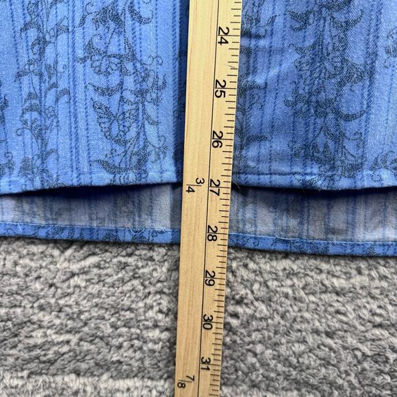 Linea Dome Men's Blue Button-Up Short Sleeve Shirt XXL Floral Casual Vintage - Picture 6 of 10